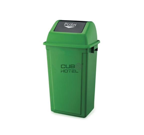 60L Trash Bucket with Tilting Lid Green